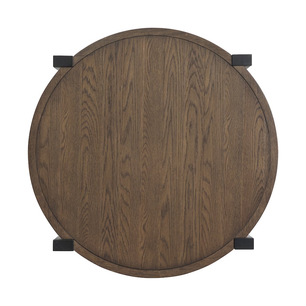 Kaysen Wallaby And Matte Black Round Cocktail Table