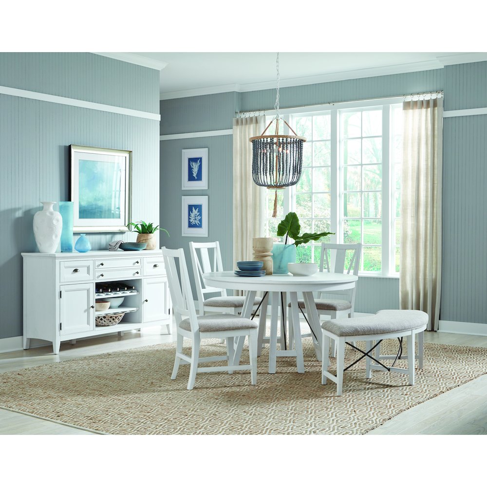 Heron Cove Chalk White And Dovetail Grey 52" Round Dining Table
