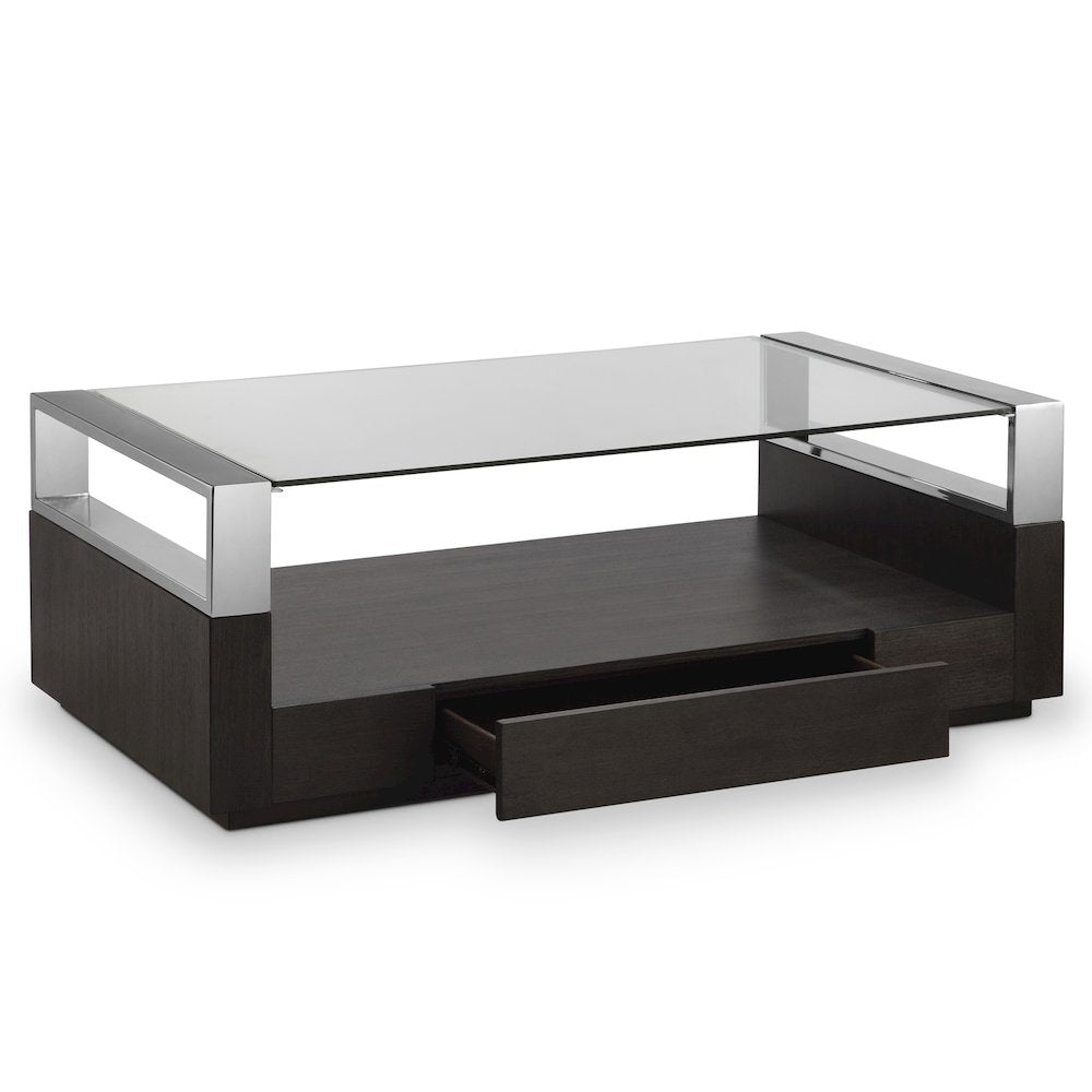 Revere Graphite Rectangular Cocktail Table With Casters