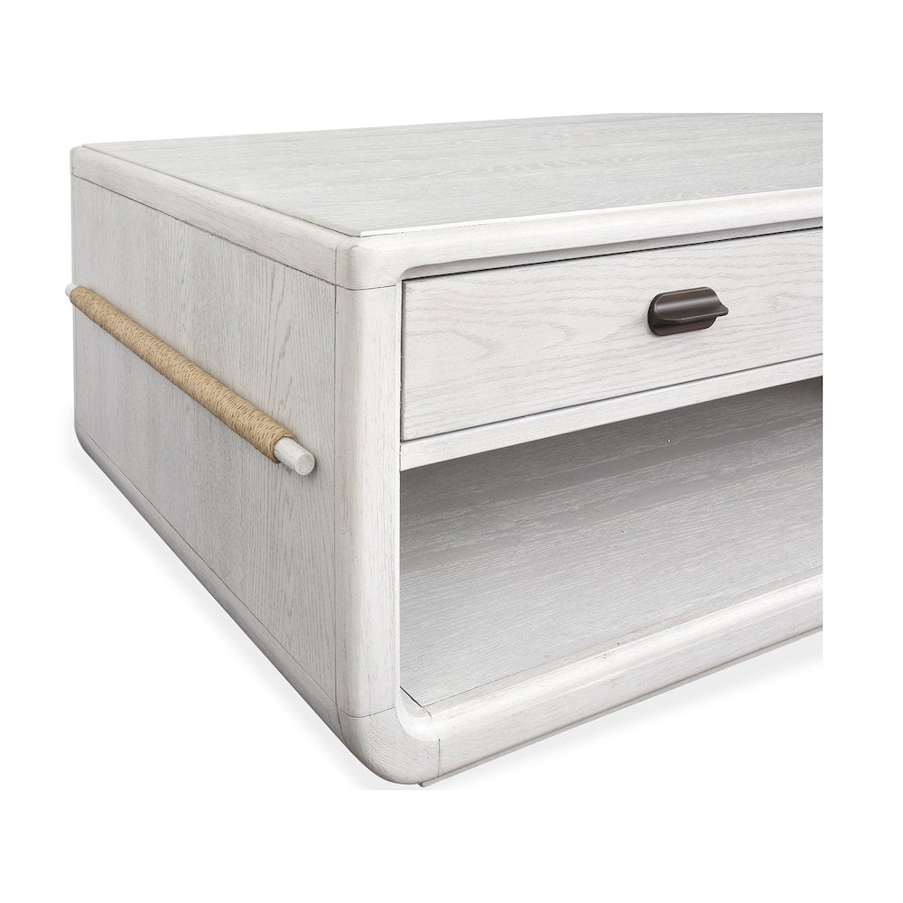 Sunset Cove Moonlight Pearl Rectangular Cocktail Table With Casters