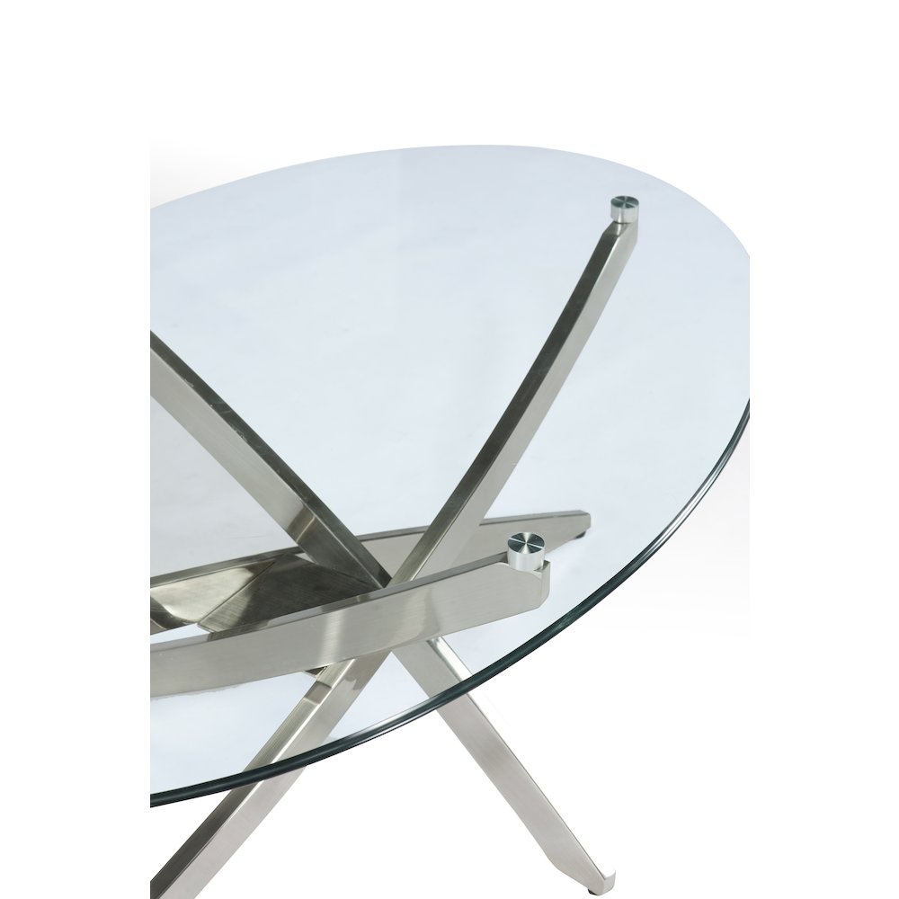 Zila Brushed Nickel Round End Table