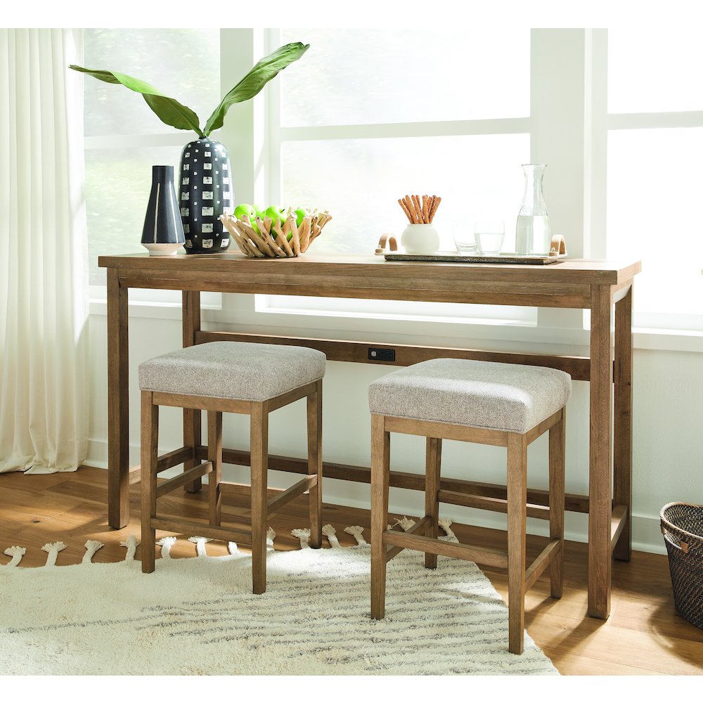 Lindon Belgian Wheat Grey Upholstered Stool