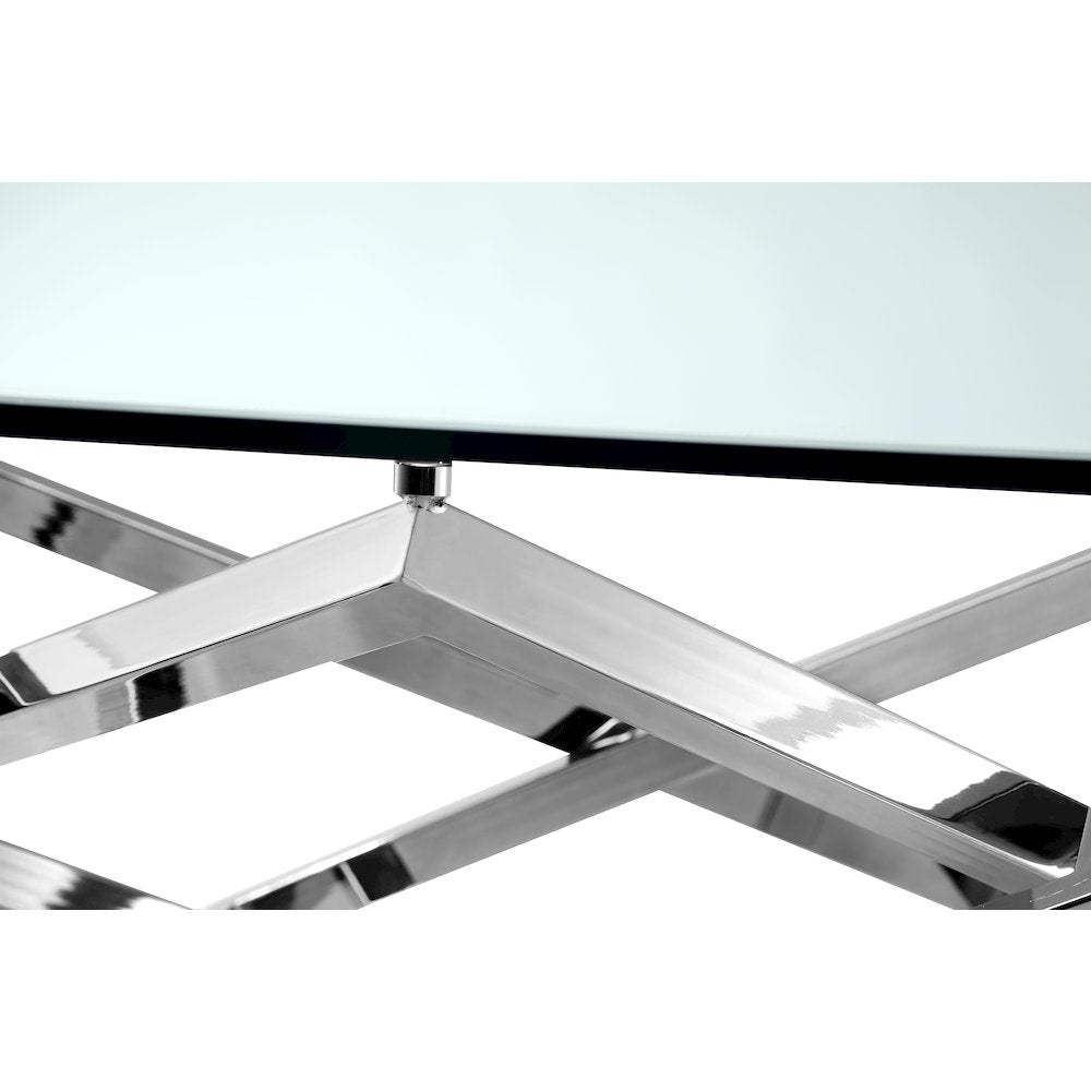 Lenox Square Chrome Octagonal Cocktail Table