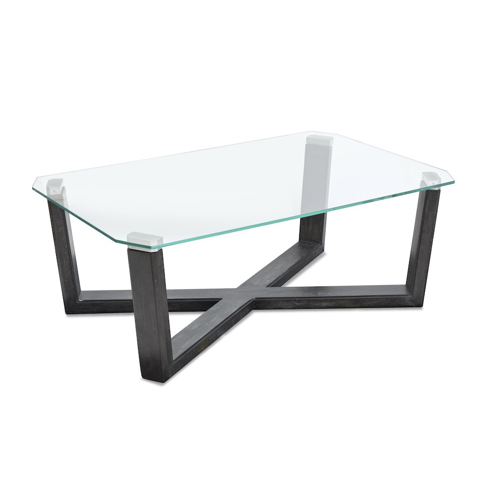 Wexler Black Truffle And Clear Glass Rectangular Cocktail Table