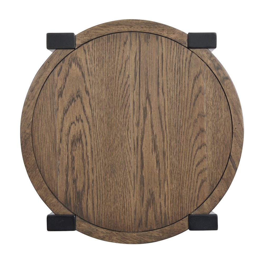 Kaysen Wallaby And Matte Black Round End Table
