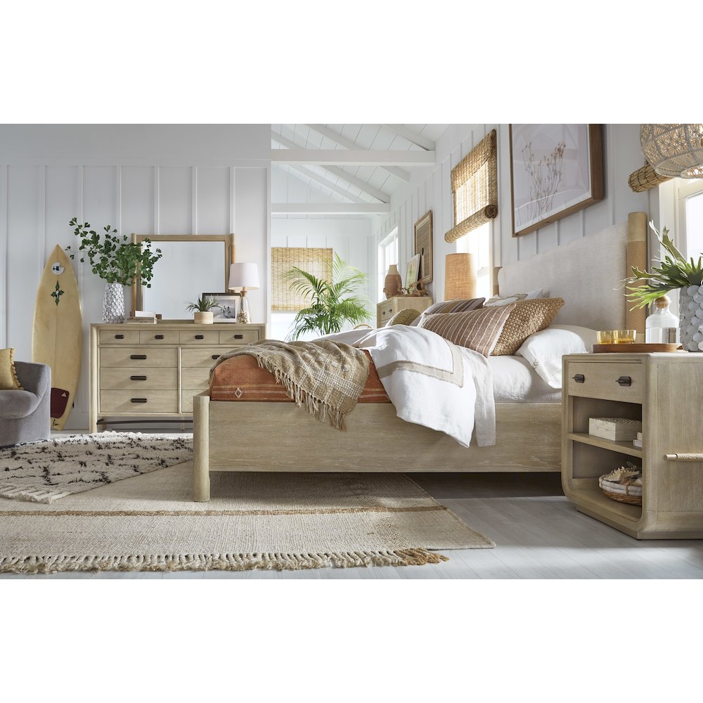 Sunset Cove Sanibel Brown Queen Panel Upholstered Bed