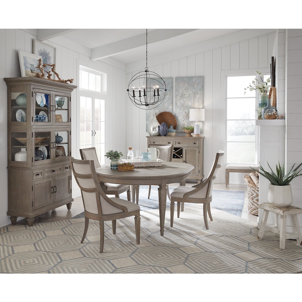 Lancaster Dovetail Grey Extendable Round Dining Table