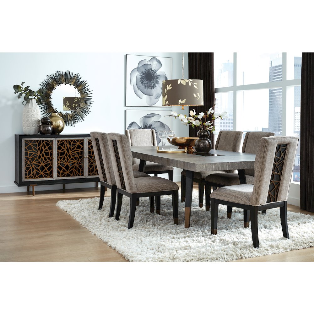 Ryker Nocturn Black And Coventry Grey Rectangular Dining Table