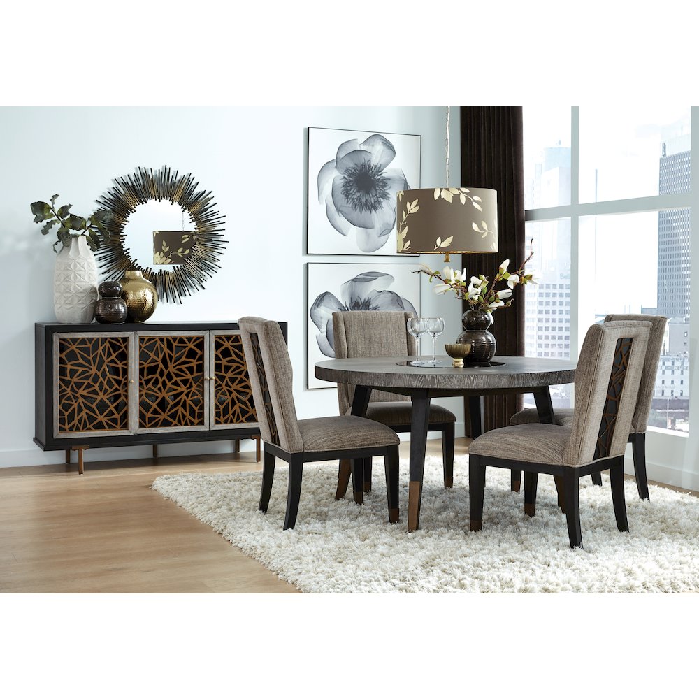 Ryker Nocturn Black And Coventry Grey Round Dining Table
