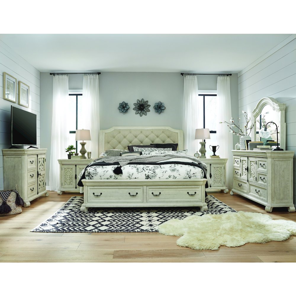 Bronwyn Alabaster Queen Sleigh Storage Bed