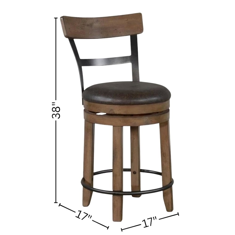 Beige Solid Wood Swivel Bar Stools, Comfortable Counter Height Stool