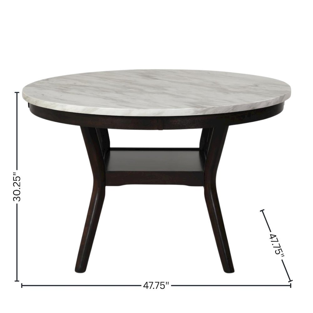 Counter Height Kitchen Table, Round Marble Dining Table in Brown Wood