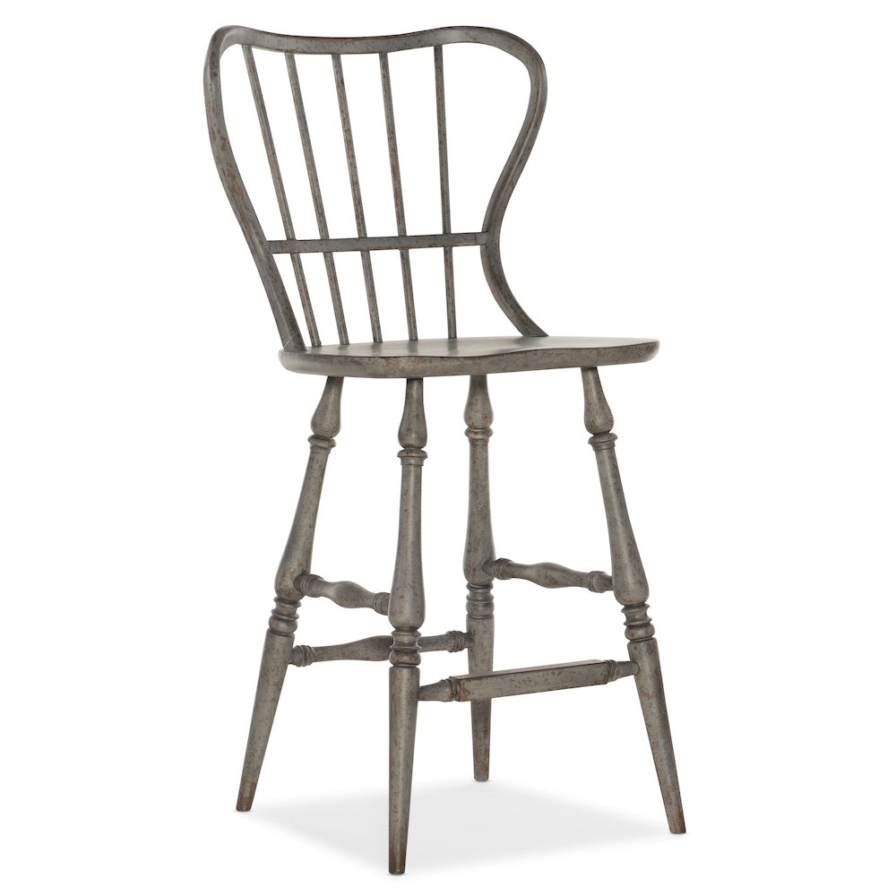 Ciao Bella Spindle Back Bar Stool-Speckled Gray