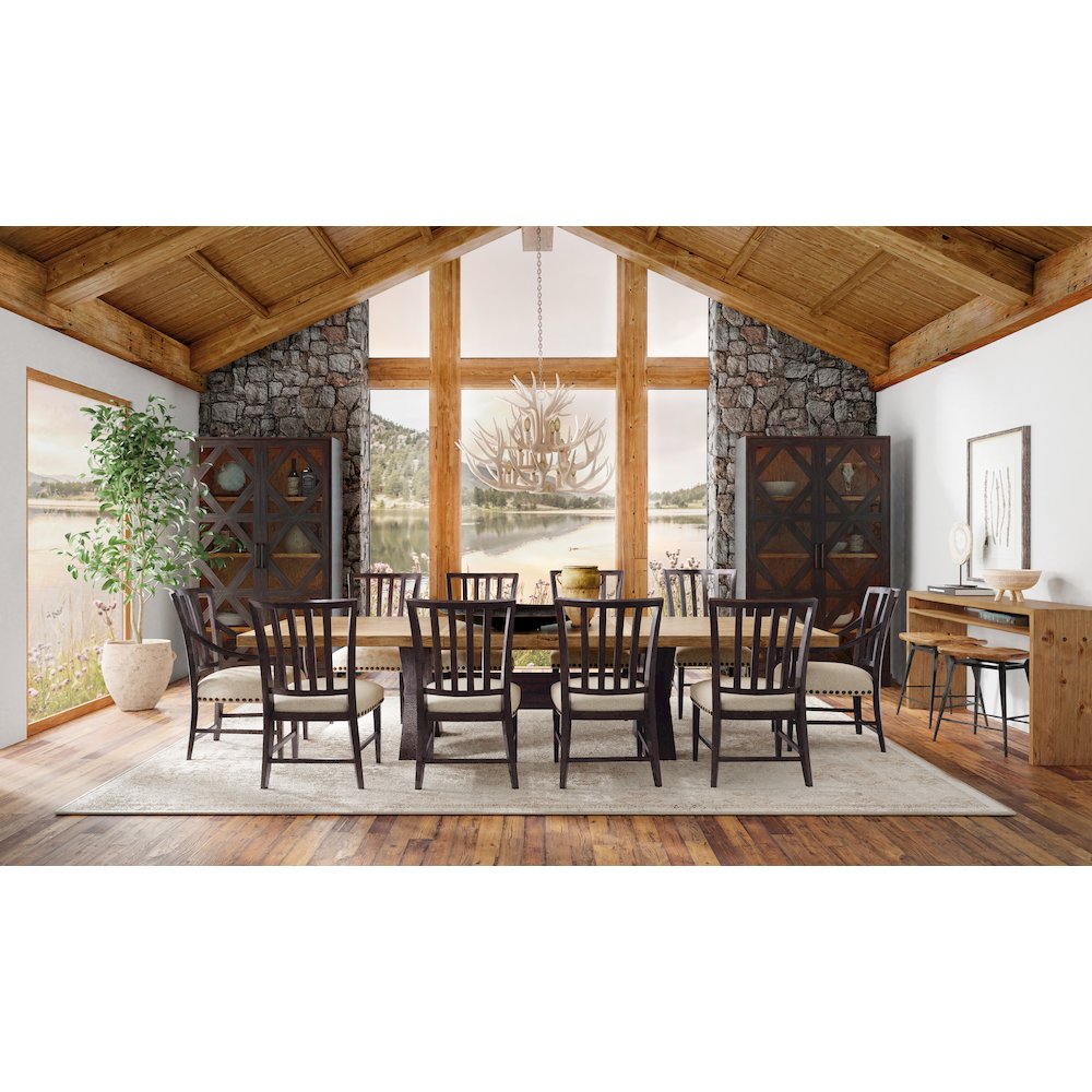 Hooker Furniture Big Sky Veneers and Glass Display Cabinet in Black