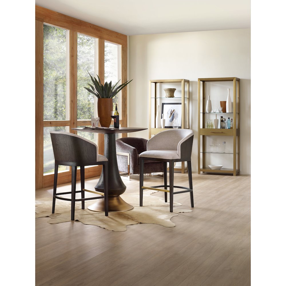 Hooker Furniture Curata Bar Table in Midnight Brown and Brass