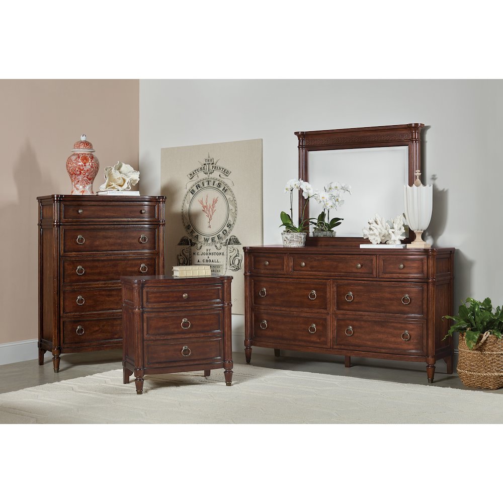 Hooker Furniture Charleston 7-Drawer Wood Dresser in Cherry Brown