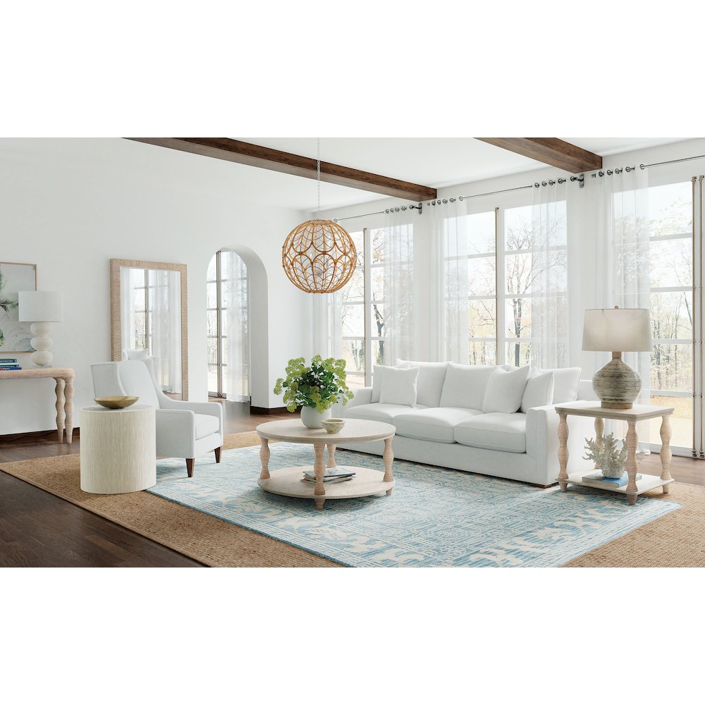 Serenity Swale Round Side Table in Gray Wood by Hooker Furniture