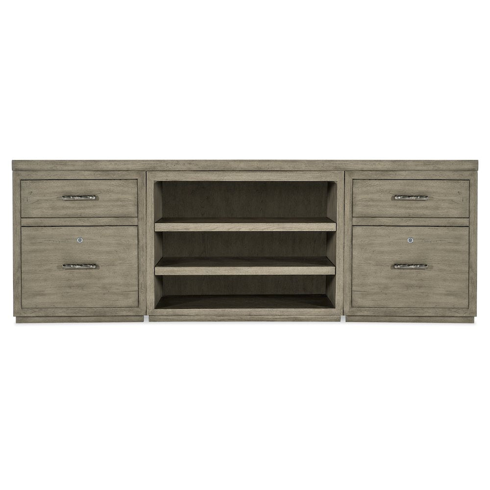Linville Falls 84" Credenza with Two Files and Open Desk Cabinet