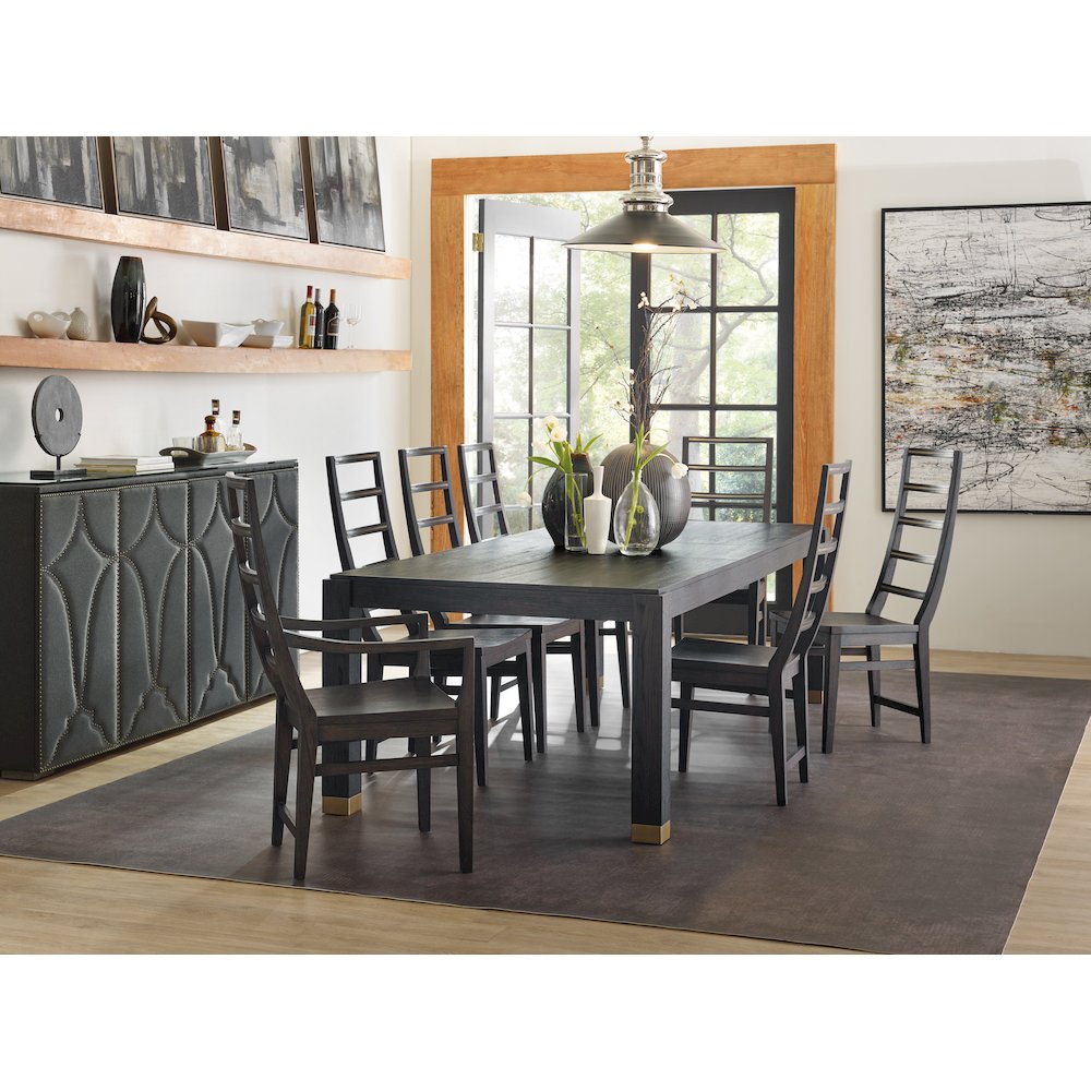 Hooker Furniture Curata Extendable Dining Table in Midnight Brown