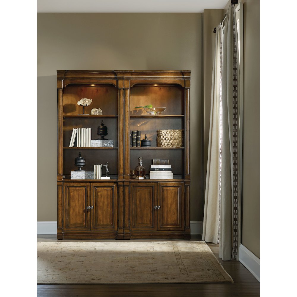 Hooker Furniture Tynecastle 3 Shelf Bunching Bookcase in Medium Wood