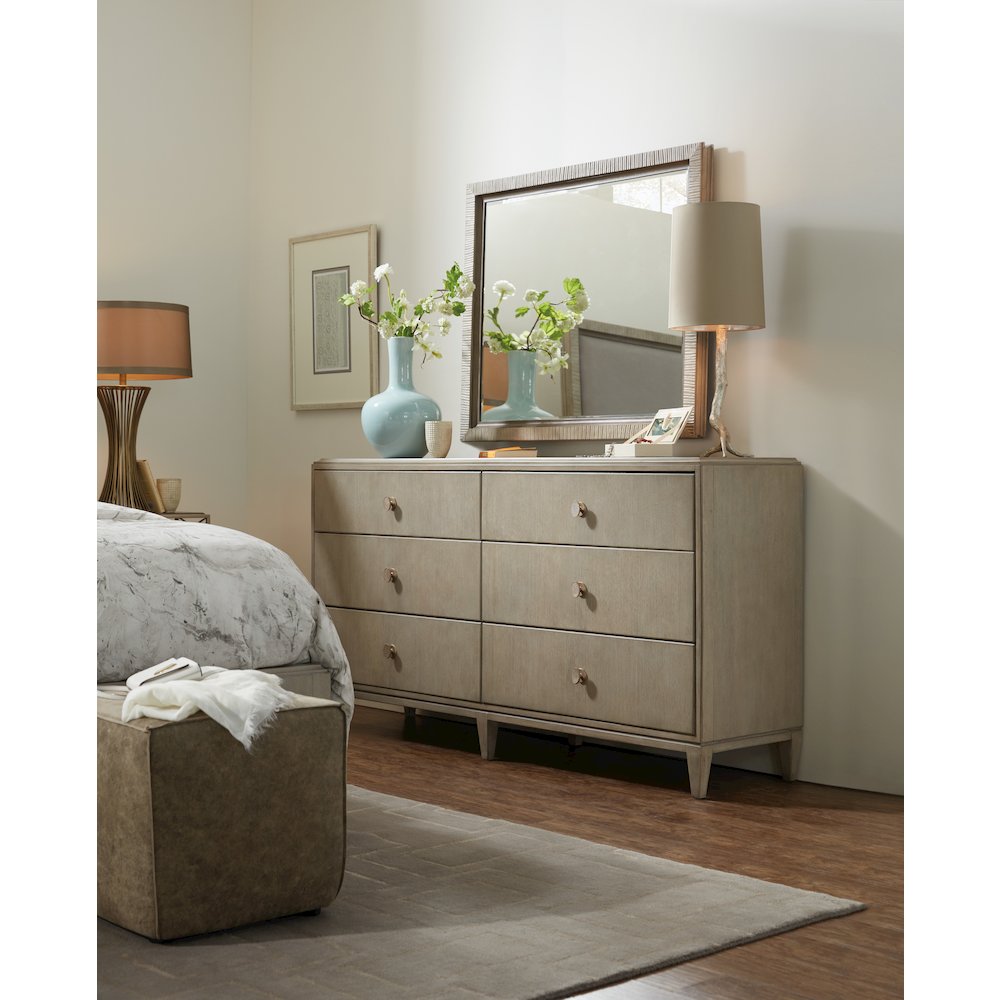 Elixir Six-Drawer Wood Dresser in Silver Finish by Hooker Furniture