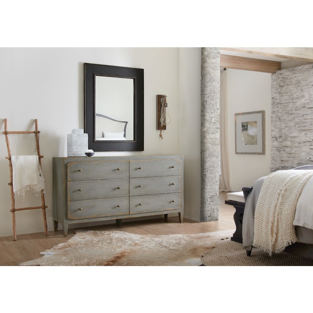 Ciao Bella Six-Drawer Wood Dresser in Speckled Gray by Hooker Furniture