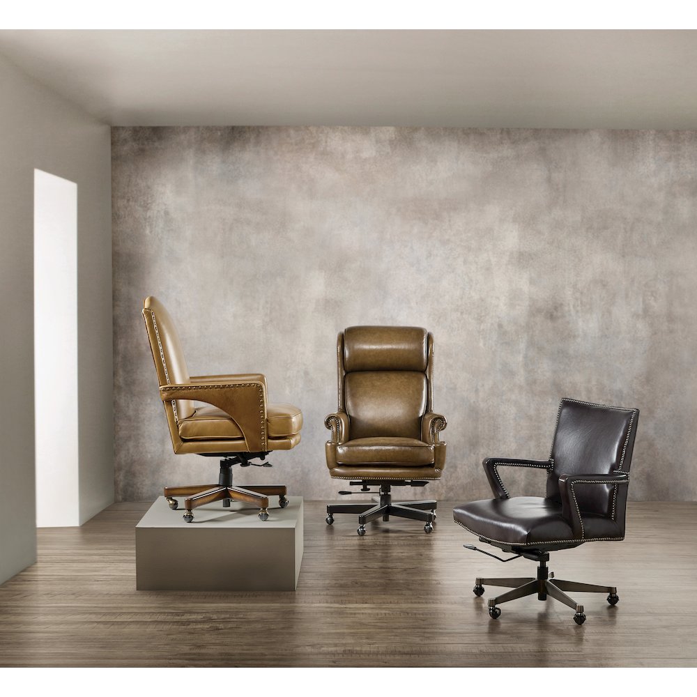 Phoenix Executive Swivel Tilt Chair with Black Leather by Hooker Furnishings