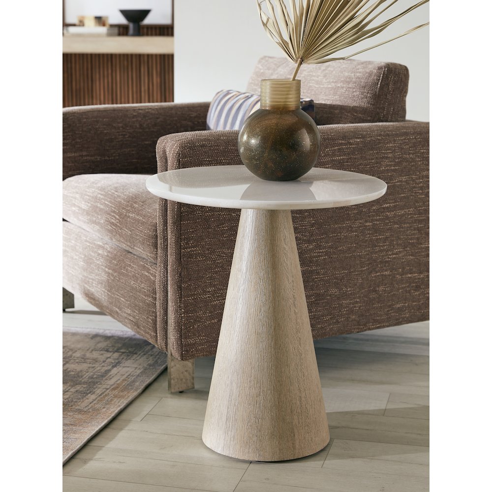 Modern Mood Round Marble Top Accent Table in Natural by Hooker Furniture