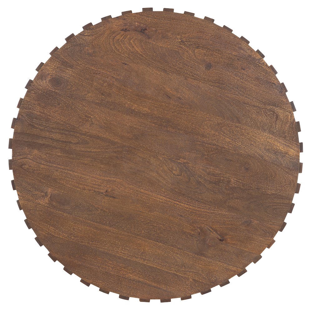 Commerce & Market Gears Round Cocktail Table in Medium Brown Wood by Hooker