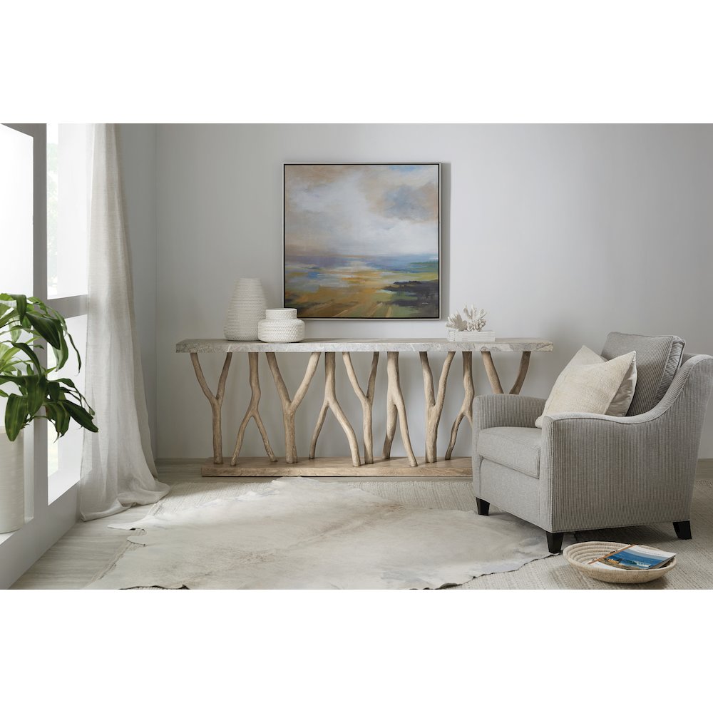 Hooker Furniture Surfrider Veneer and Resin Console Table in Natural/Stone