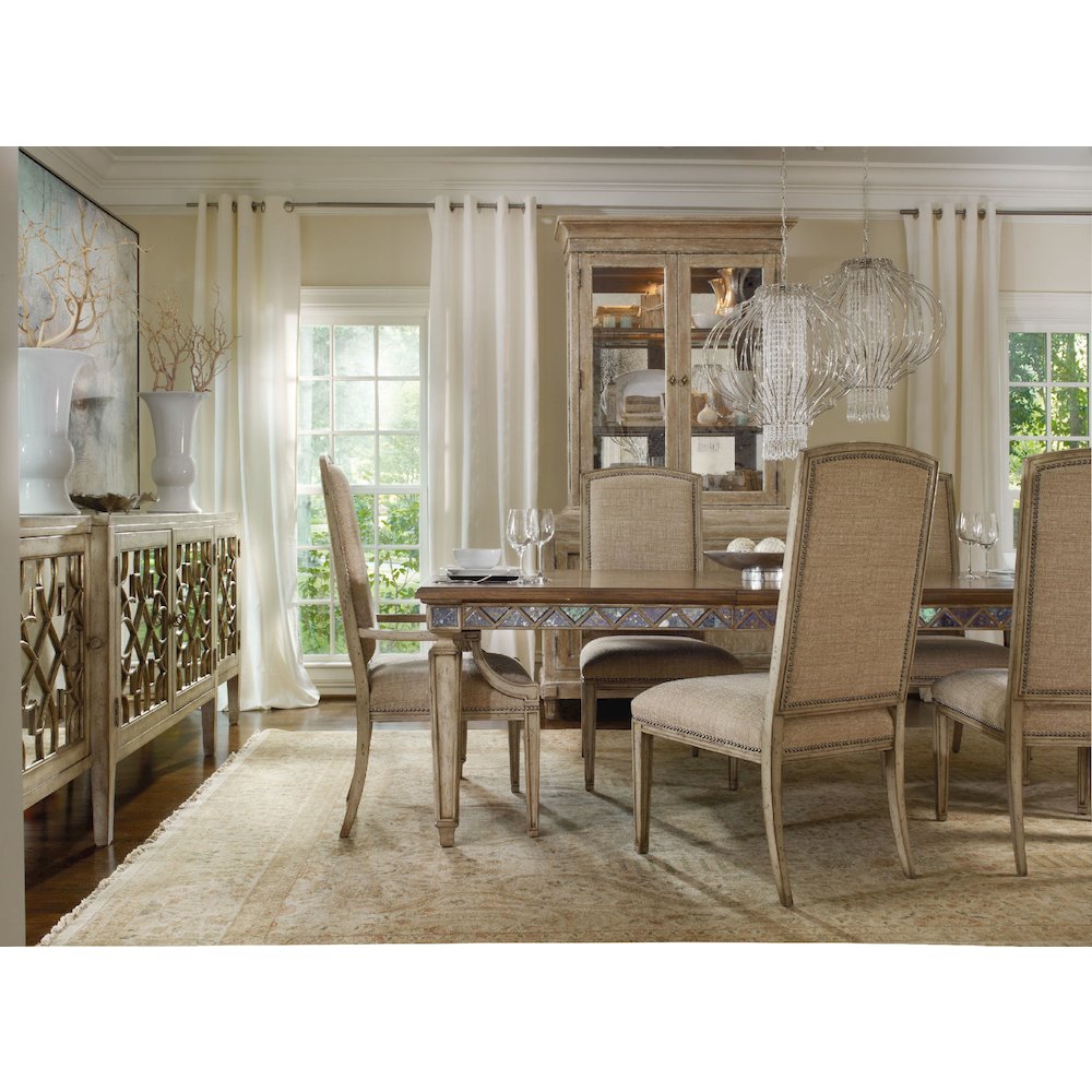 Hooker Furniture Sanctuary Four-Door Mirrored Console in Surf-Visage