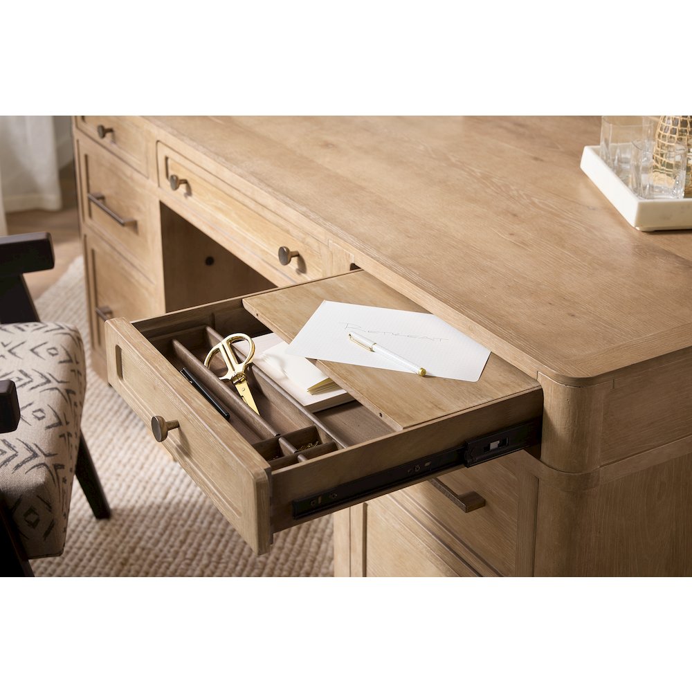 Hooker Furniture Retreat Executive Wood Desk in Beige