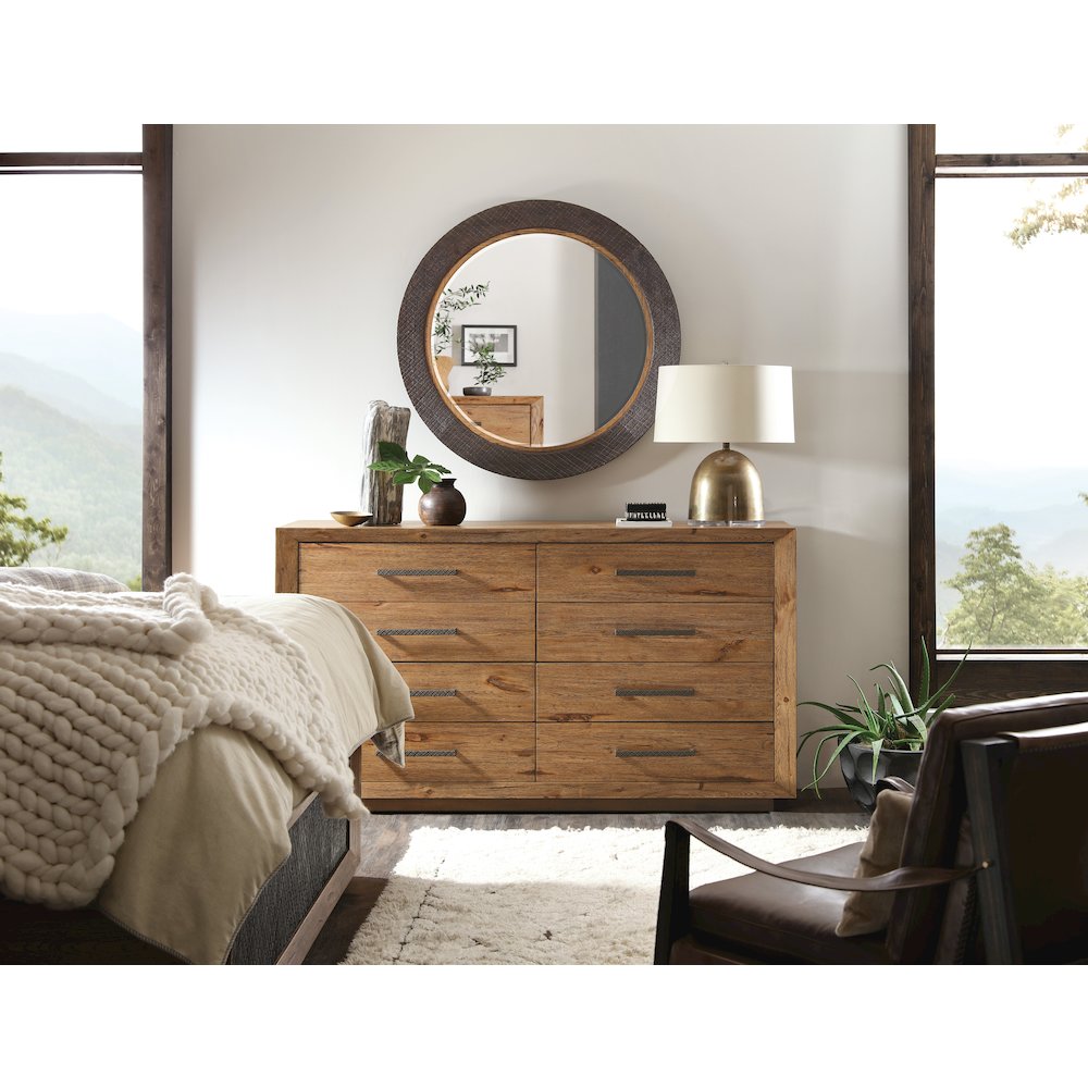 Hooker Furniture Big Sky Wood Eight Drawer Dresser in Brown Finish