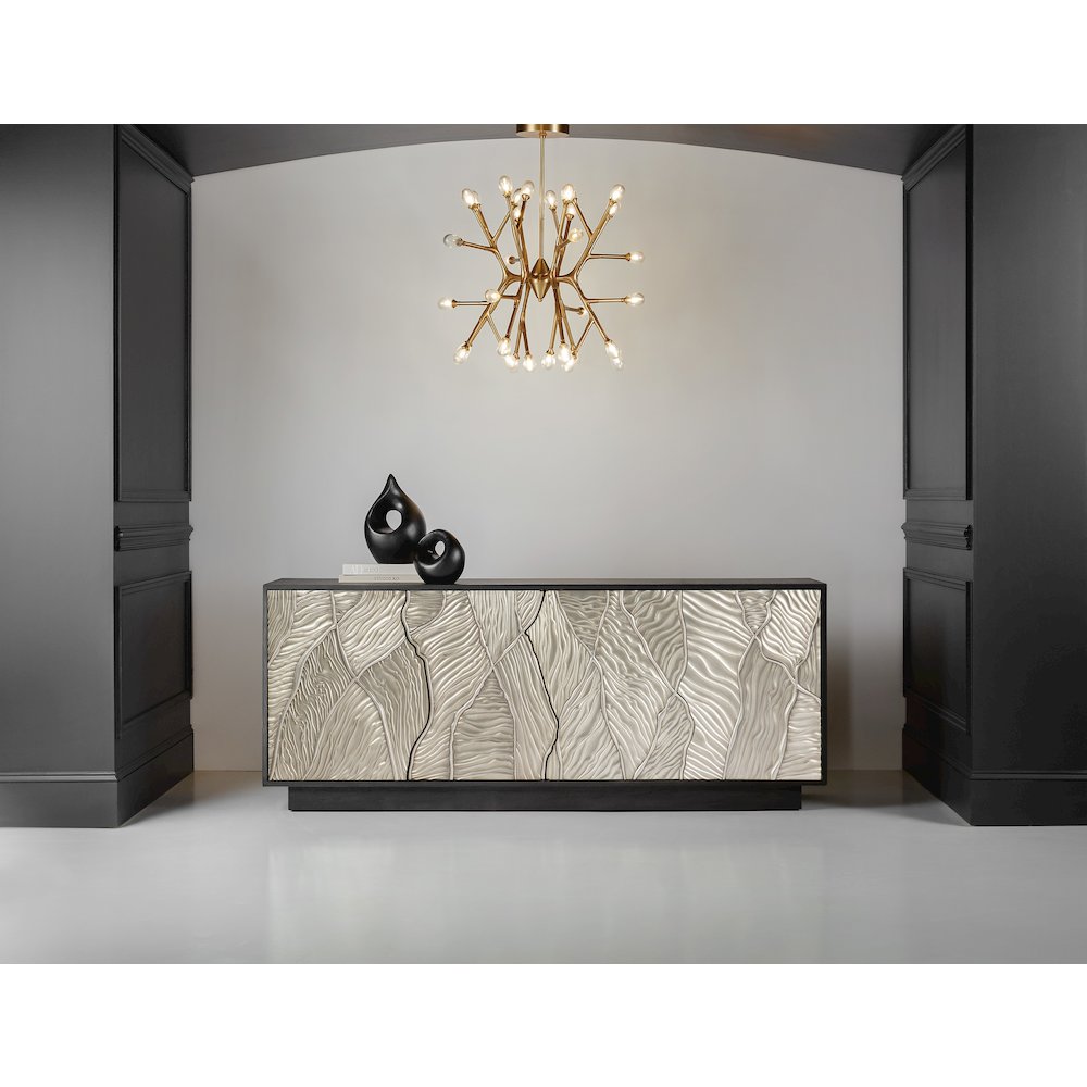 Melange Summit Gorge Wood Entertainment Console in Black by Hooker Furniture