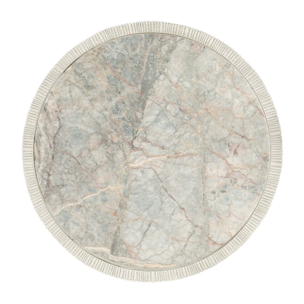 Serenity Swale Round Side Table in Gray Wood by Hooker Furniture