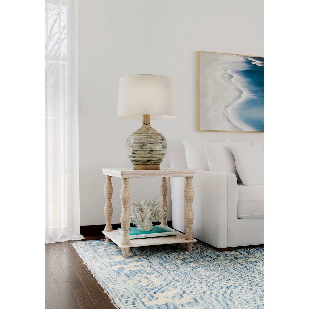 Serenity Bahari Lamp Table in White Wood by Hooker Furniture