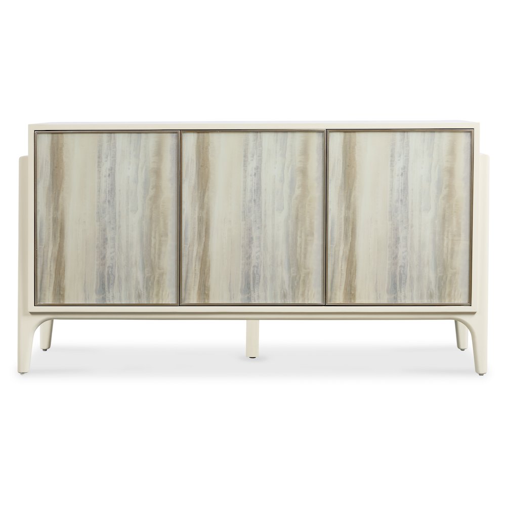 Hera Credenza in Cream Colored Wood with Three Doors by Hooker Furnishings