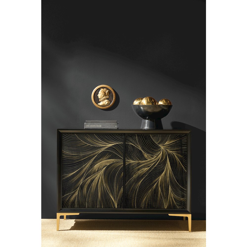 Melange Willow Hall Chest in Black Wood by Hooker Furnishings