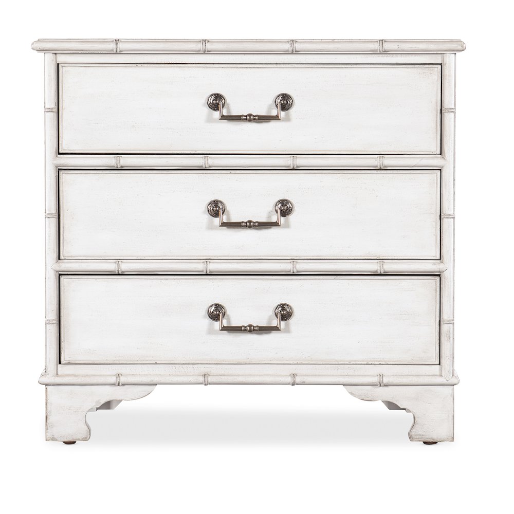 Charleston Three-Drawer Wood Nightstand in White by Hooker Furniture