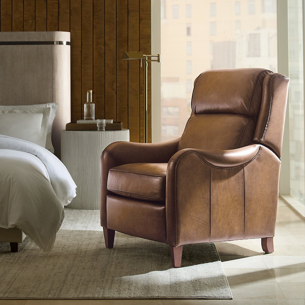 Carrington Power Recliner w/ Pwr Headrest in Brown Leather by Hooker Furnishings