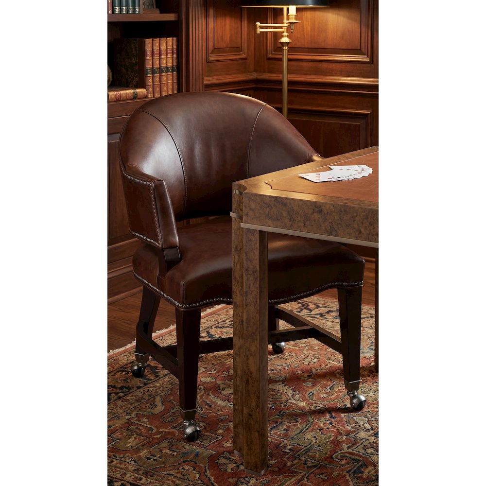 Hooker Furniture Joker Leather Game Chair in Brown and Natchez Brown