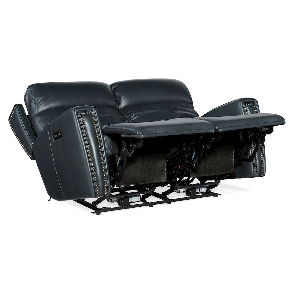 Ruthe Zero Gravity Power Recline Loveseat with Power Headrest in Blue Leather