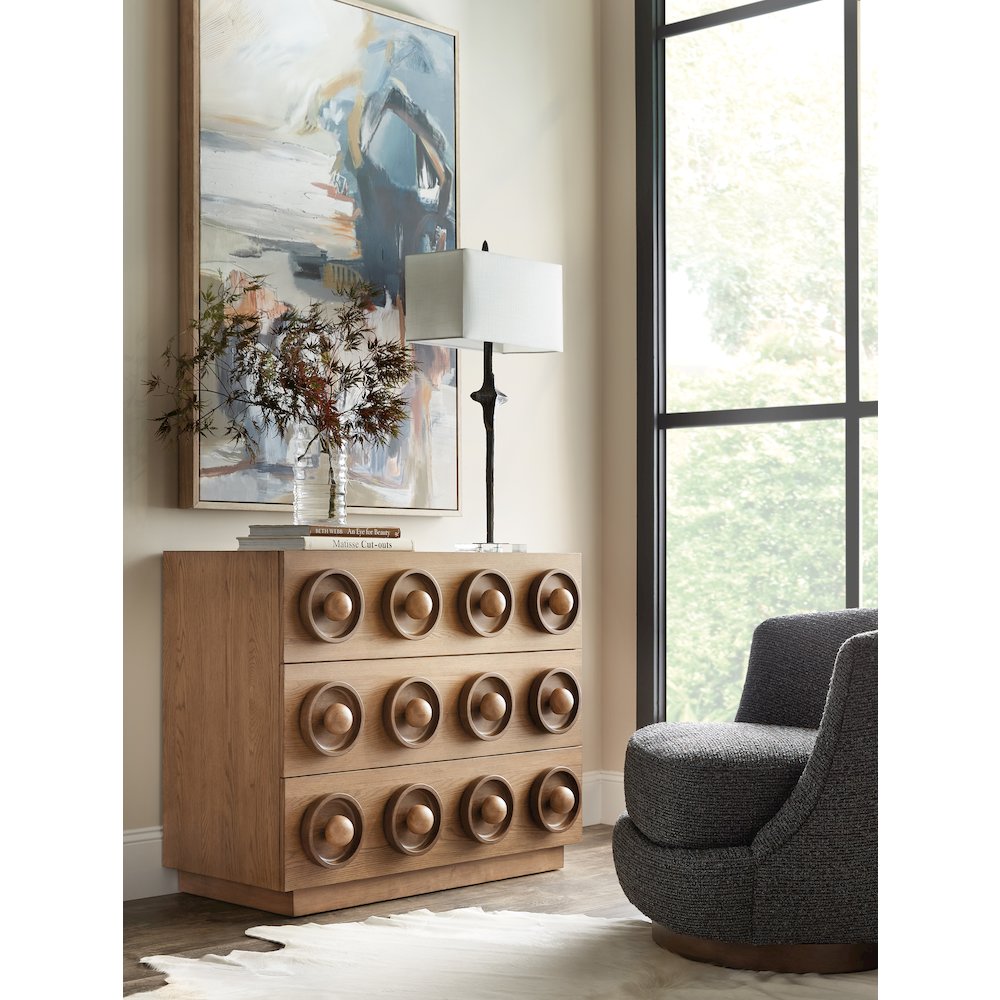 Hooker Commerce & Market Knobby 3-Drawer Accent Chest in Light Natural Wood