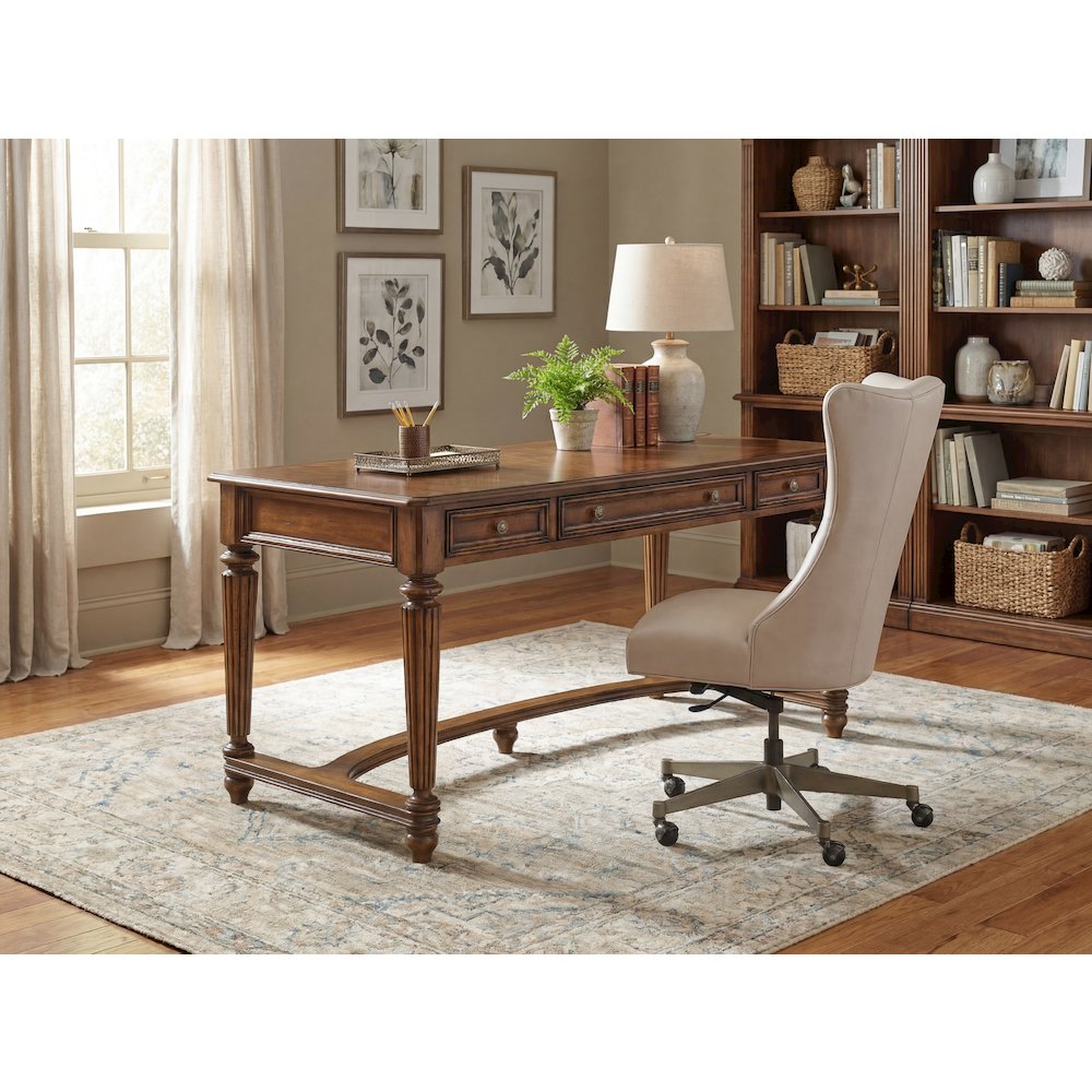 Hooker Furniture Brookhaven Leg Desk in Cherry Wood Finish