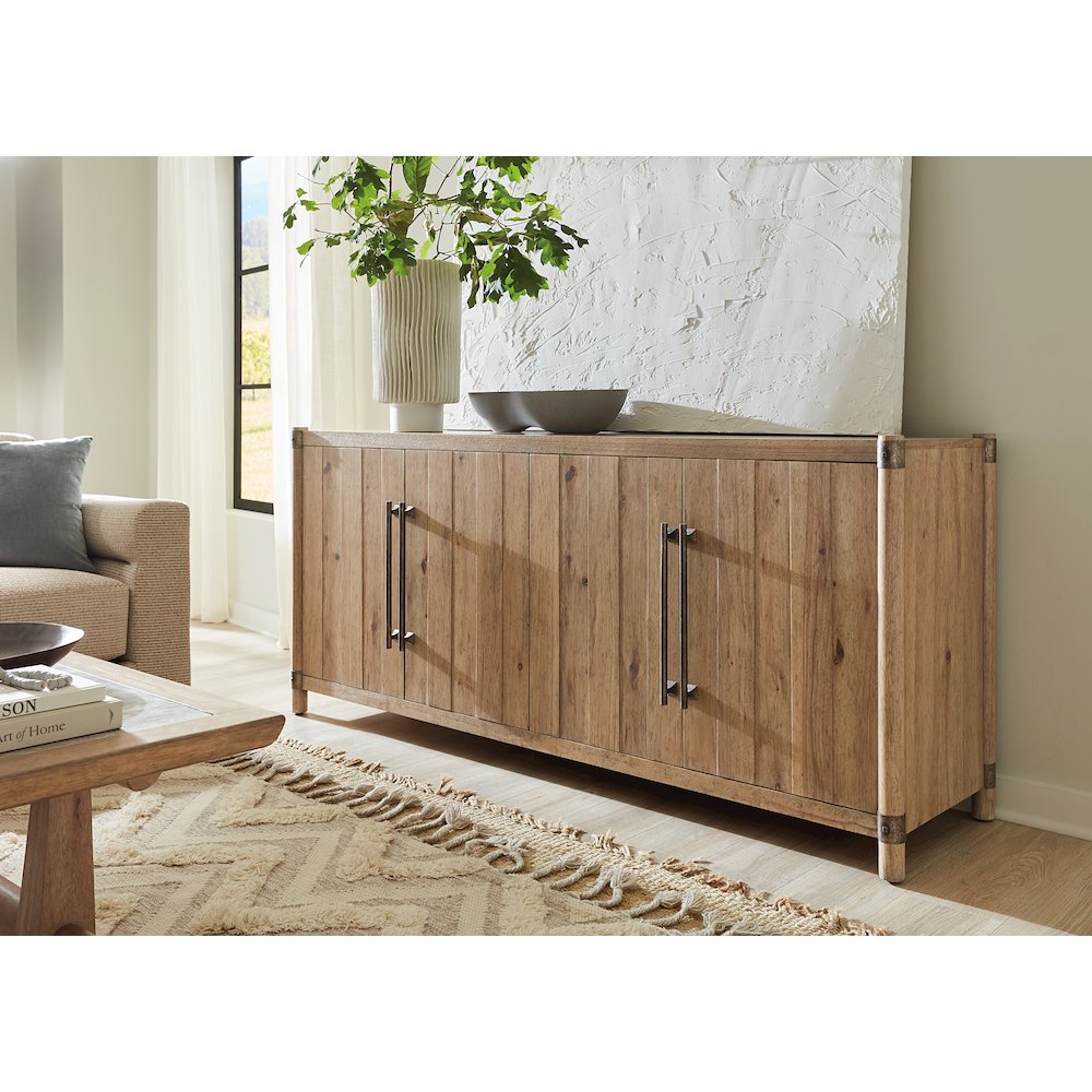 Vineyard Row Entertainment Credenza in Light Natural Wood by Hooker Furnishings