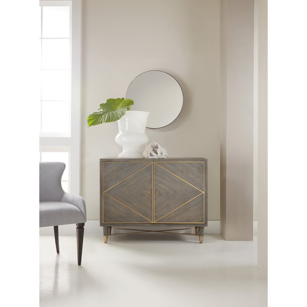 Hooker Furniture Melange Breck Accent Chest in Gray with Gold Accents