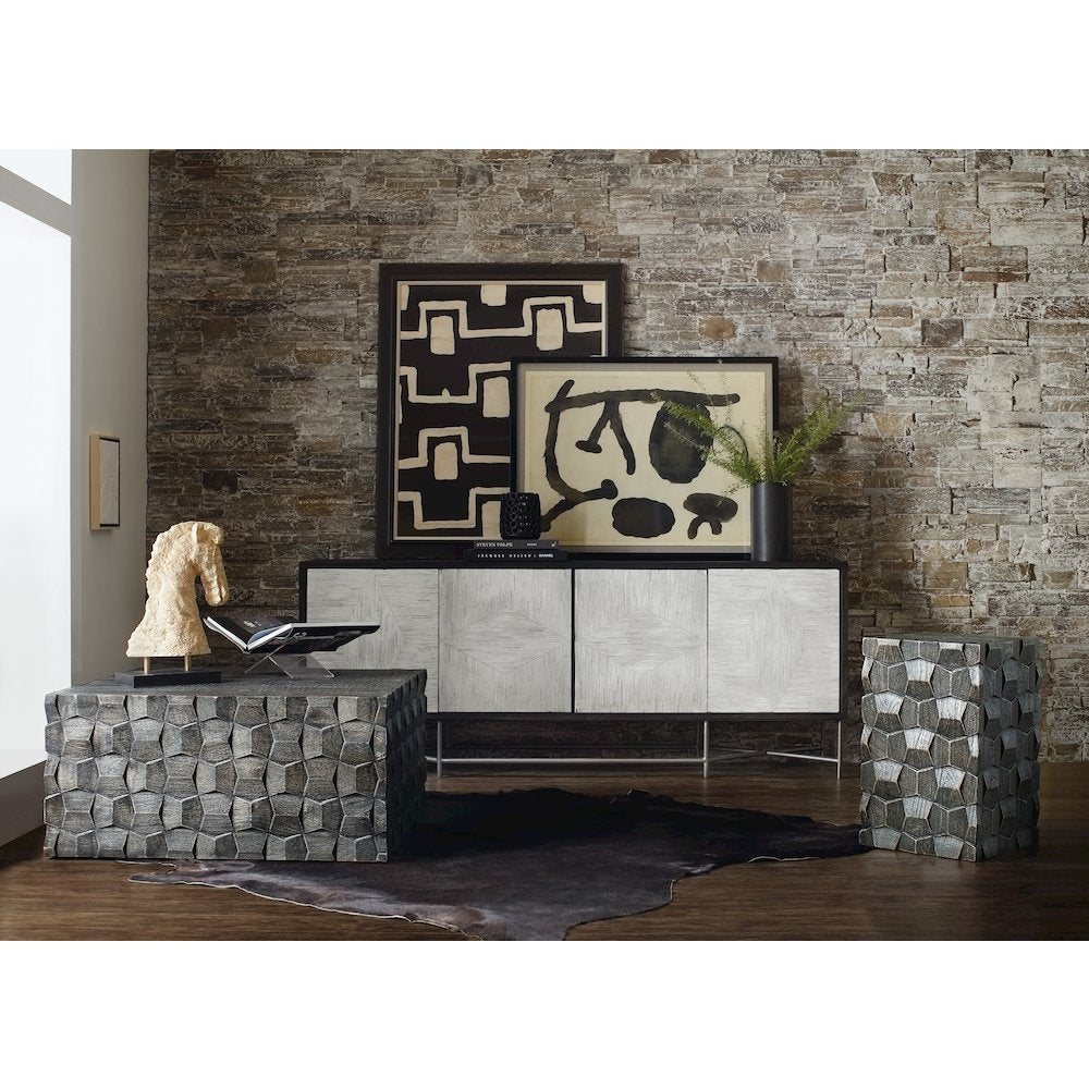 Hooker Furniture Commerce and Market Fine Lines Wood Credenza in White