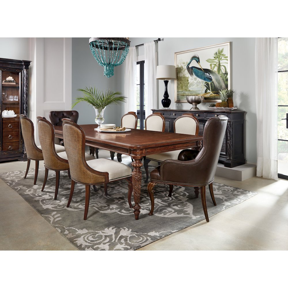 Hooker Furniture Charleston Fabric Upholstered Side Chair in Cherry Brown