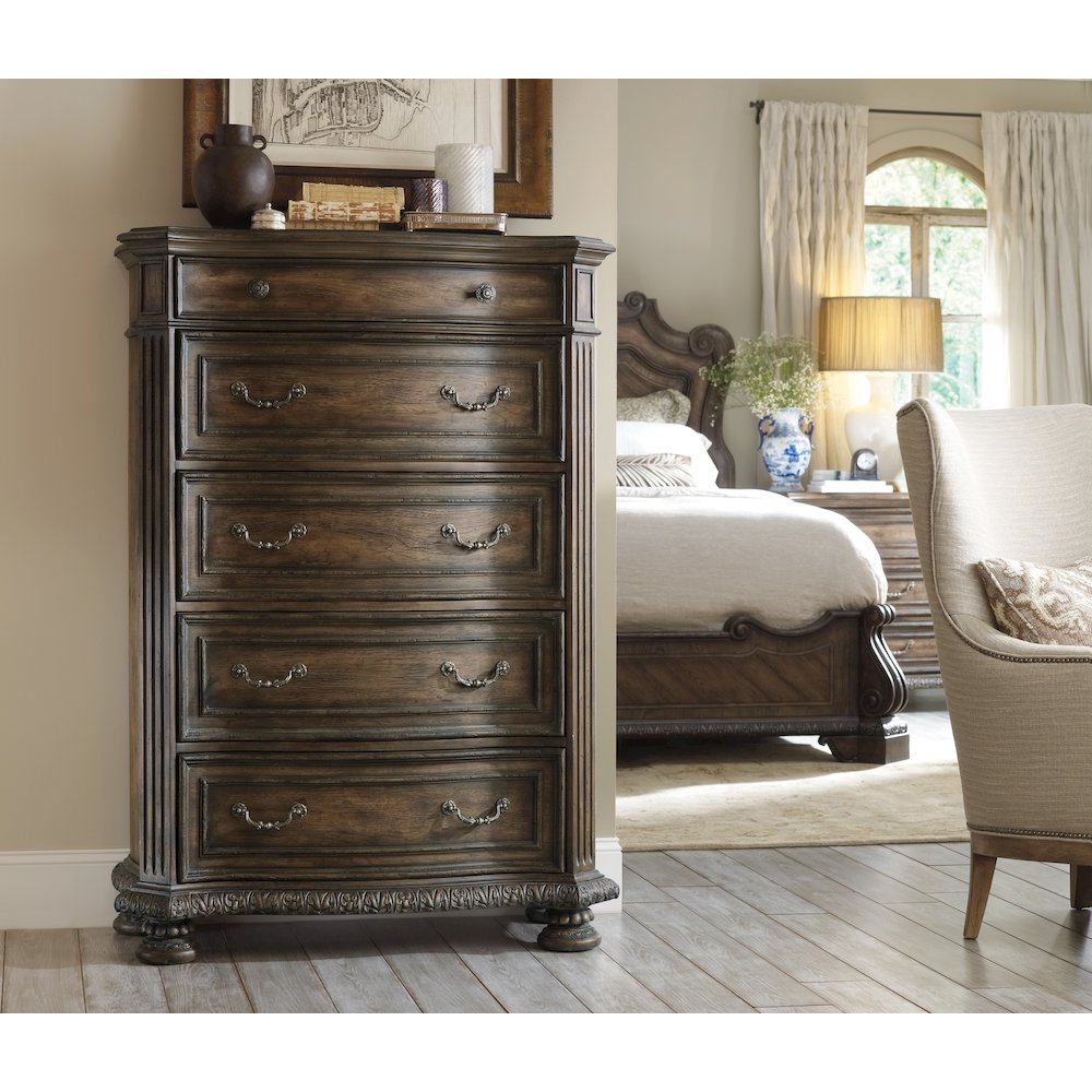 Hooker Furniture Rhapsody 5-Drawer Chest in Rustic Walnut