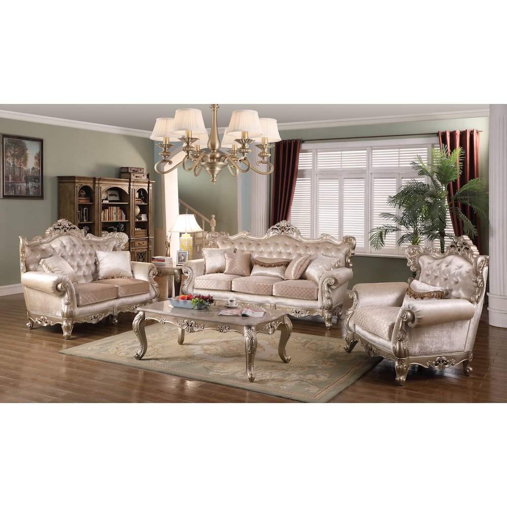 Emily Upholstered Chair with Wooden Accents